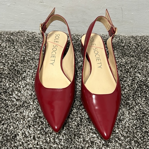 Sole Society Patent Leather Low Block Heels - Picture 2 of 5